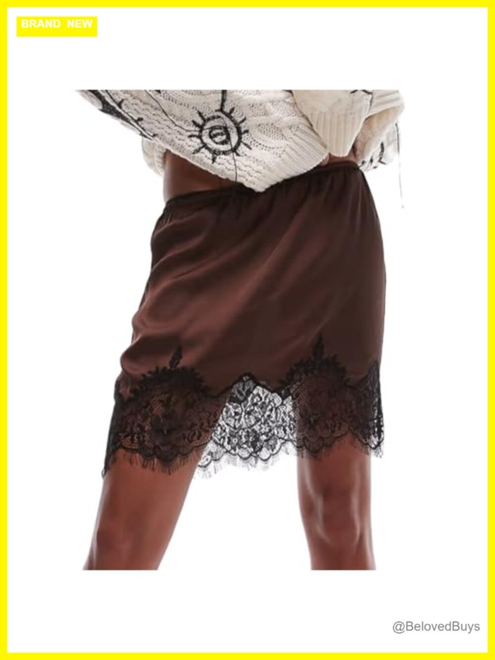 Lace Silk Satin Half Slip Low Rise A Line Mini Skirt Ruffle Underskirt